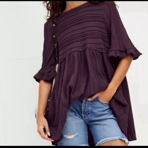Free People Take a Spin Tunic size S. Color: Black Honey ( deep maroon)